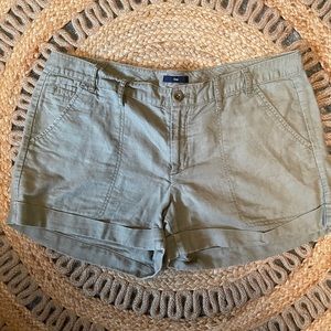 Gap Khaki Green Linen/ Cotton Shorts